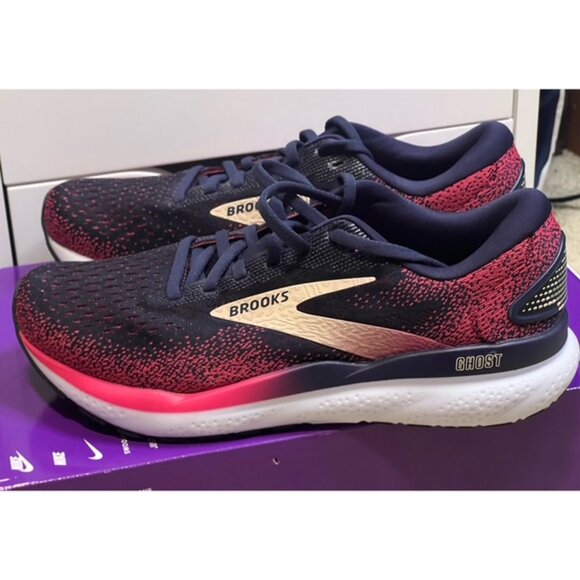 Brooks Ghost 16 Women's Size 8.5 B Navy Pink Road Running Shoes Brand New No Box - Picture 2 of 7